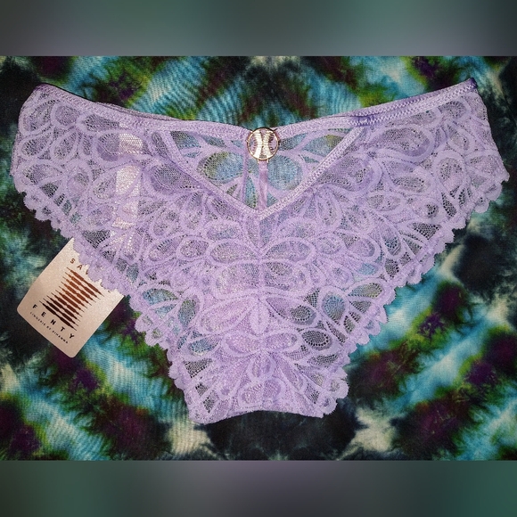NWT Savage X Fenty Not Sorry Lavender Lace Cheeky Panties ~ Sz S - Picture 5 of 6